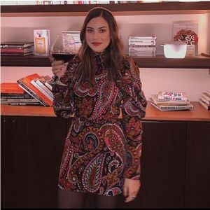 Rotate Birger Christensen High-Neck Paisley Dress